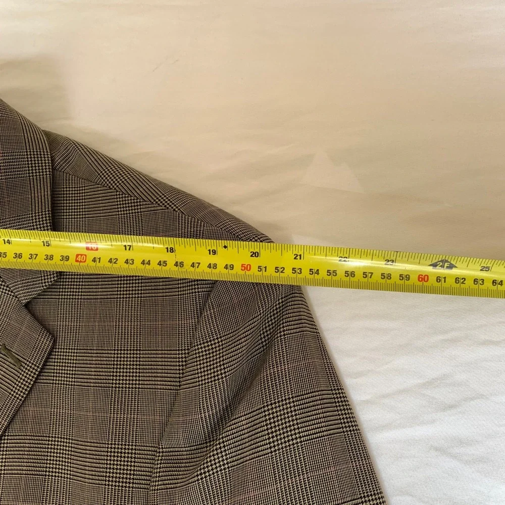 Ralph Lauren Mens‎ Glen Plaid Wool Suit 44R Brown Pink Check 2 Button Dillards